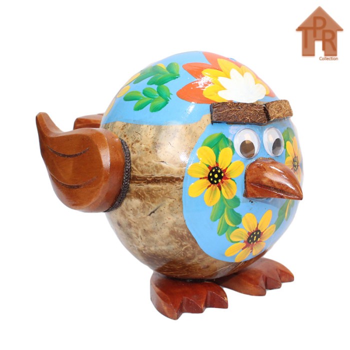 Souvenir Batok Kelapa Celengan Model Burung Hantu / Owl / Angry Bird