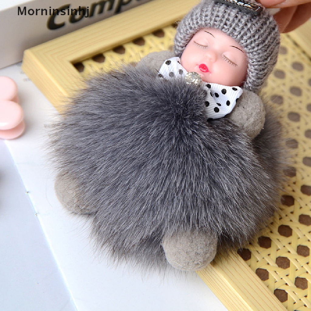 Mornin Gantungan Kunci Mewah Lucu Tidur baby doll Mainan Mewah kawaii keychain Tas Liontin id