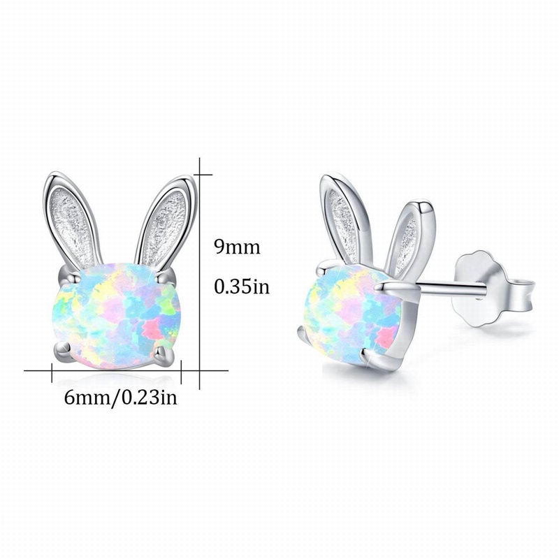 Rabbit Opal Ear Studs2023Anting Korea Baru Earing Berlian Fashion Aksesoris Cewek