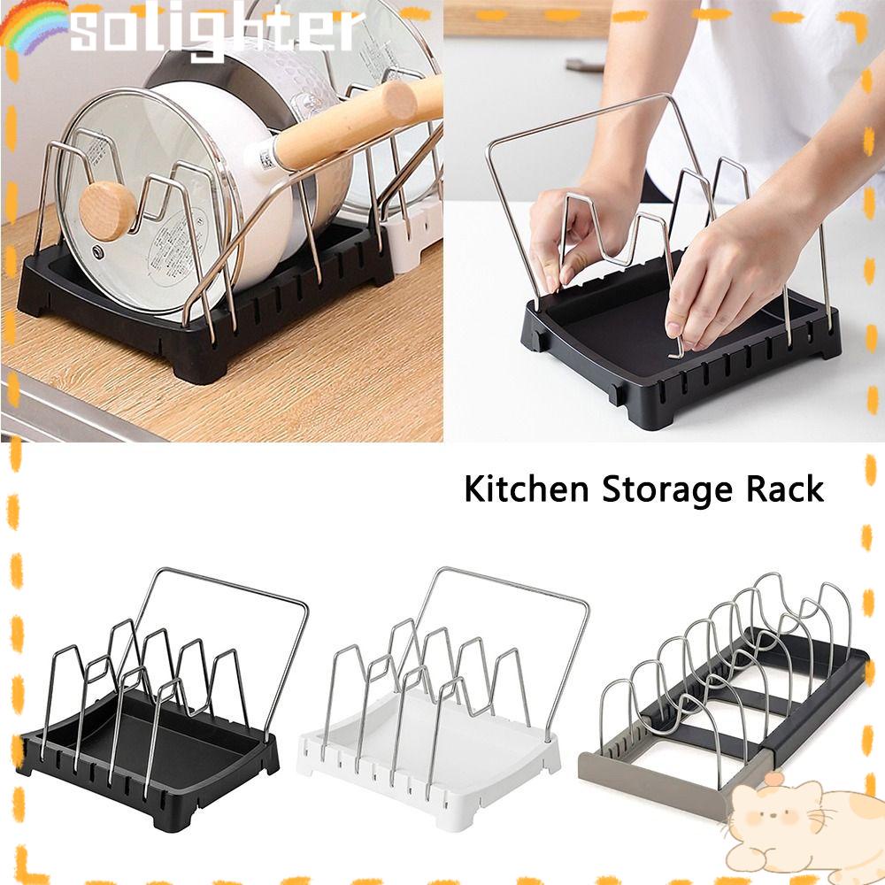 Solighter Rak Penyimpanan Dapur Portable Organisasi Kabinet Rak Panci Organizer