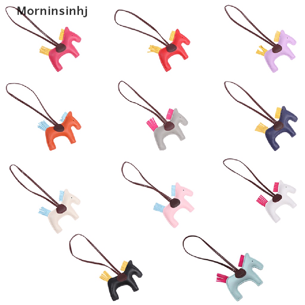 Mornin Handmade Gantungan Kunci Kuda Bahan Kulit PU Animal Key Chain Untuk Wanita Tas Keychain Charm id