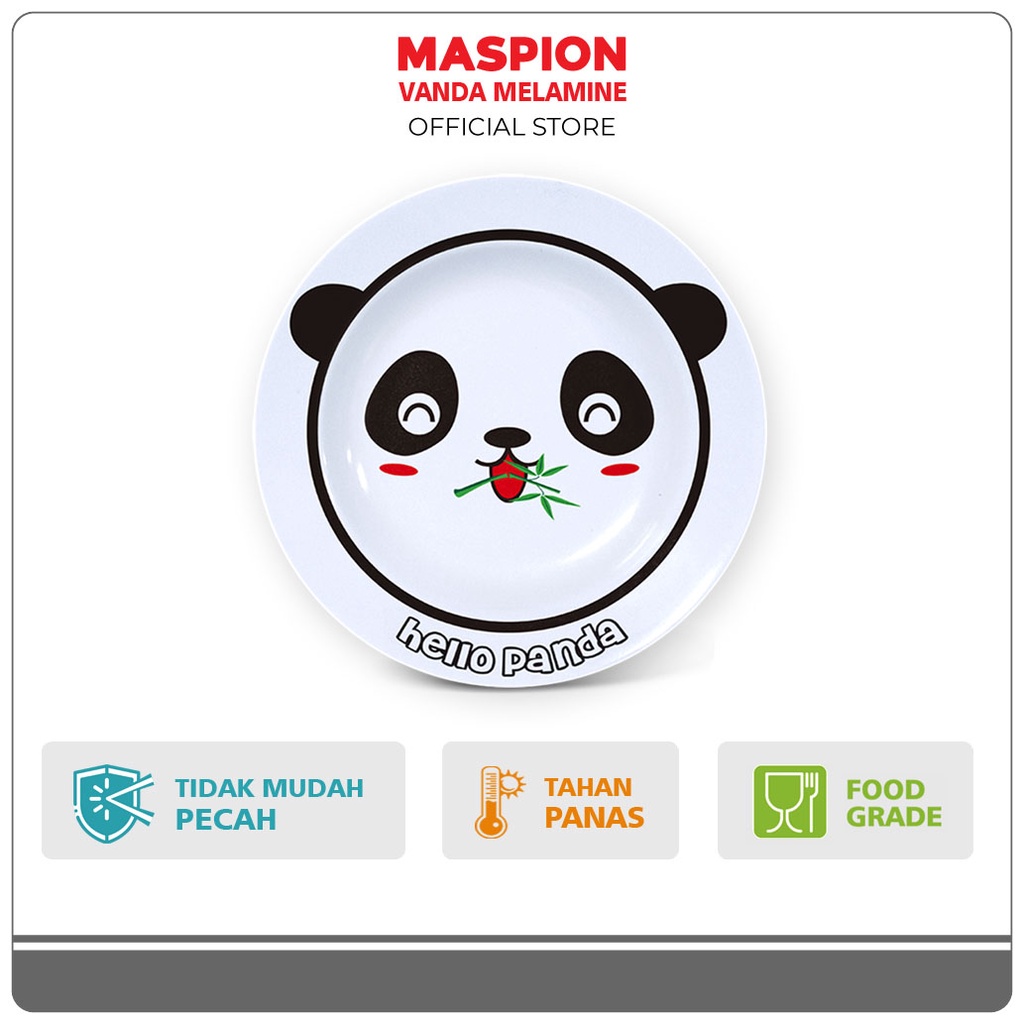 Maspion Vanda Melamin Piring Makan Hello Panda