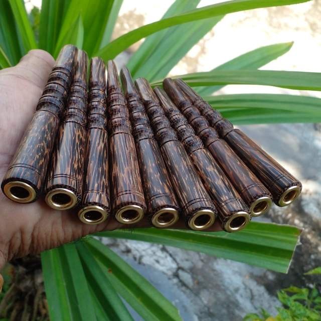 PROMO once pipa kayu liwung ukir panjang 12cm