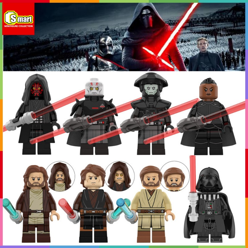 Star Wars Series Darth Vader Obi-Wan Black Knight Anakin Angka Mini Anak Rakitan Mainan Blok Bangunan