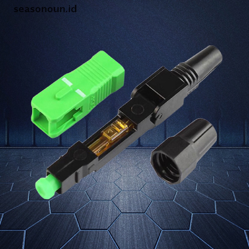Seasonoun 10pcs Single-Mode Fiber Optik SC APC Quick Fast Kabel Konektor Rakitan Medan.