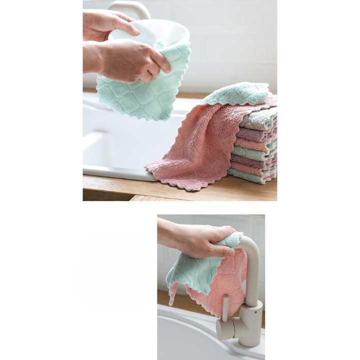 (BISA COD) FTIHSHP  Kain Lap Dapur Microfiber Cleaning Cloth - W-201