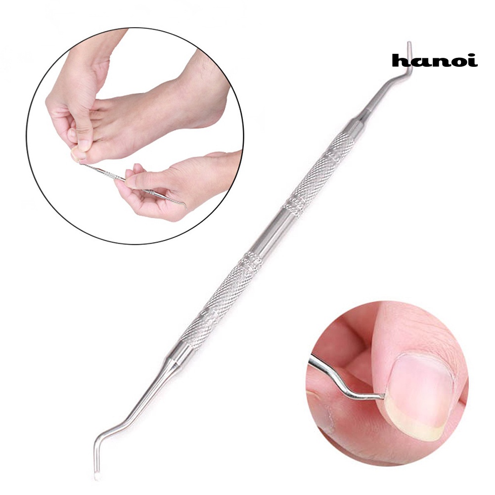 Hi * Stainless Steel Double Ended Toe Nail Lifter Correction Pedicure Alat Koreksi Pengangkat Kuku Kaki Ke Dalam