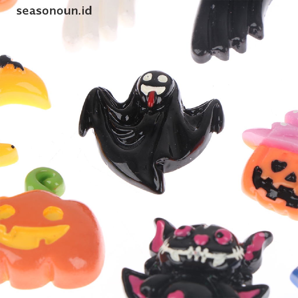 Seasonoun 2pcs Halloween Hantu Labu Kerangka Ponsel Case Dekorasi Aksesoris Rambut.