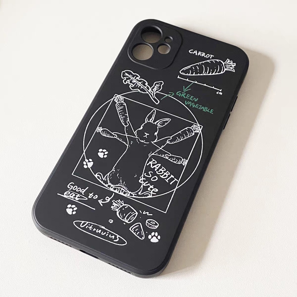 IPHONE Ins Pola Kelinci Cocok Untuk Iphone14 14pro 14plus 13 13pro 13prm iPhone12 7Plus 8Plus Xr XS 13 Pro Max Empat Sudut Casing Ponsel Tahan Guncangan