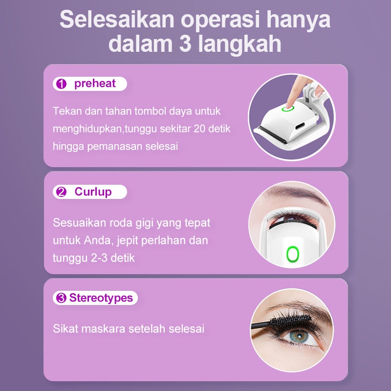 Electric Eyelash Curler EC1 Big Eye Curling Long-lasting Hold Penjepit Bulu Mata Elektrik