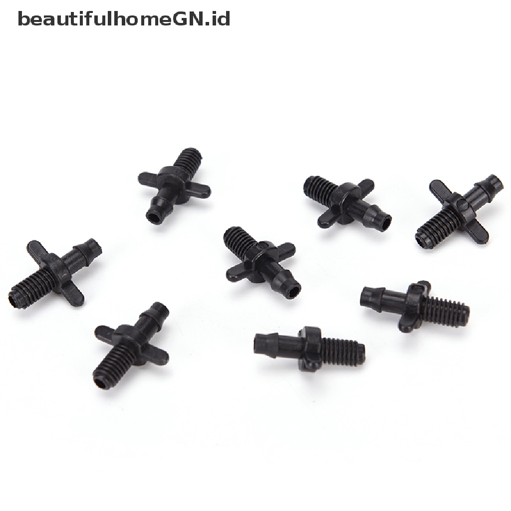 {Cantik} 50pcs4/7mm Splitter Adapter Konektor Barb Dan Selang Irigasi Taman Fitgs 6mm~