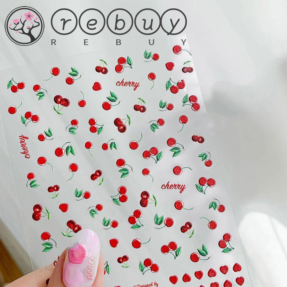 Stiker Kuku 3D Motif Buah Peach Gaya Jepang Untuk Dekorasi Nail Art