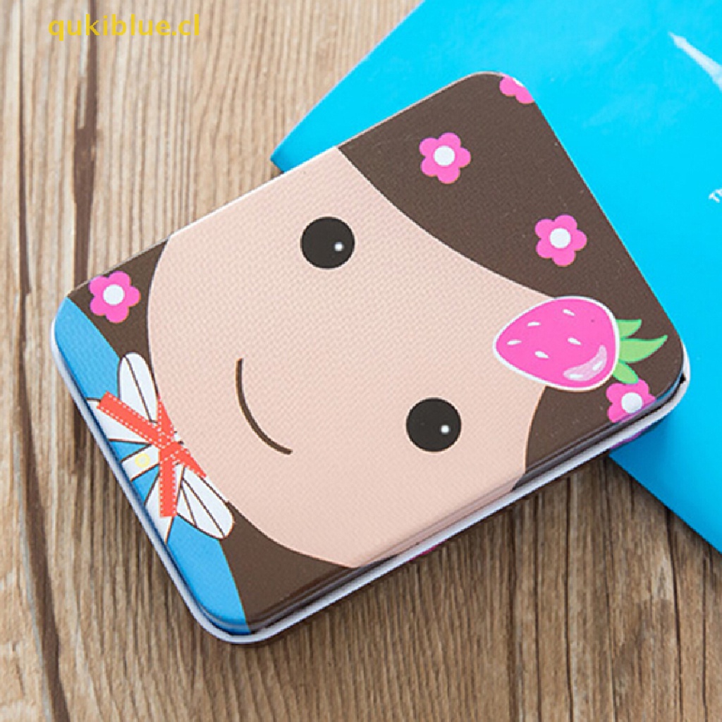 Qukiblue Wadah Logam Kaleng Mini Persegi Panjang Kecil Indah Kotak Penyimpanan Case Pattern, cl