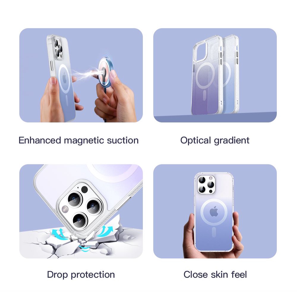 Casing iPhone 14 Pro/Max Magsafe Gradient Case Hybrid Case Rainbow TOTU