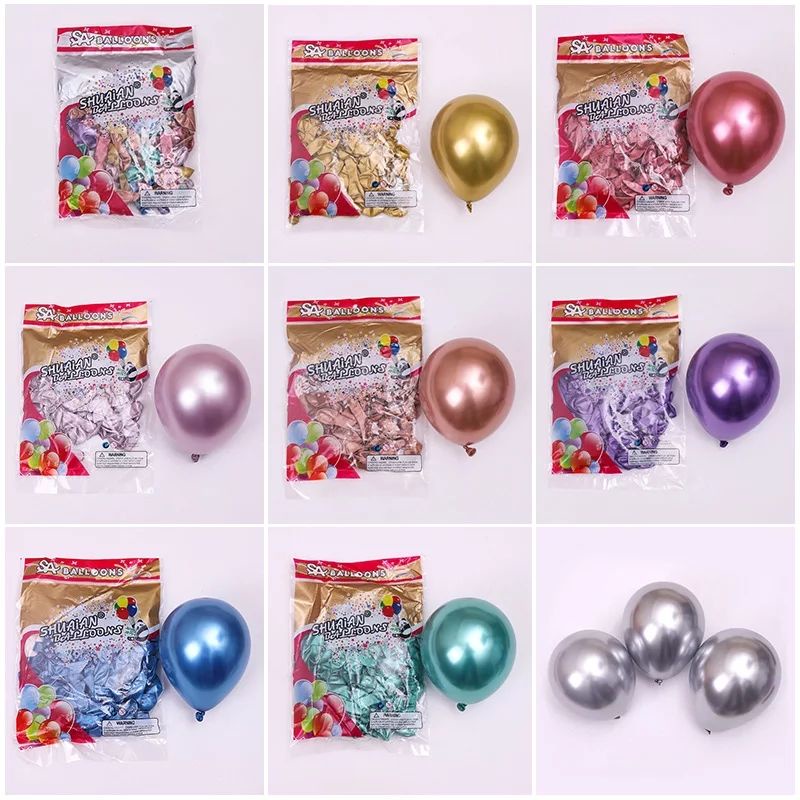 GROSIR Balon latex metalik chrome / balloon chrome 12inch per pack isi 50pcs