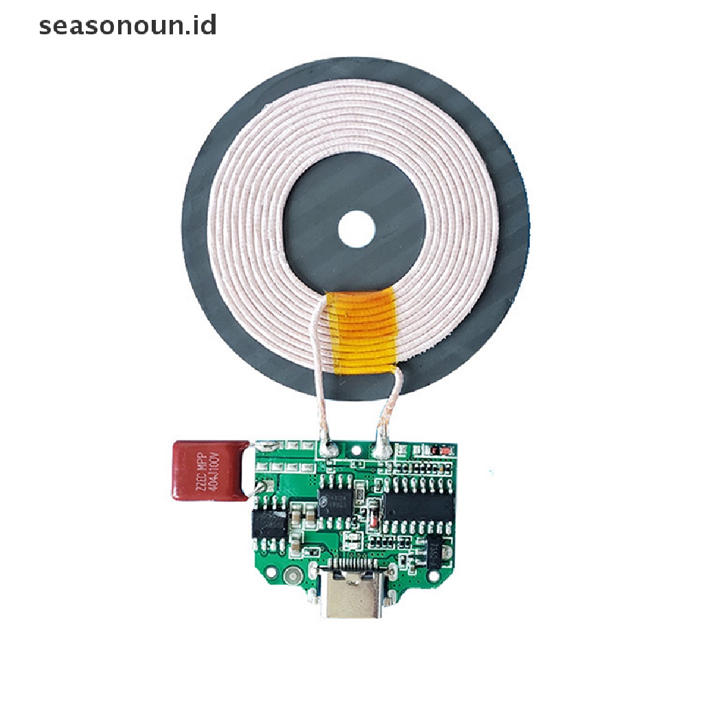 Seasonoun 15W Qi Pemancar Modul Charger Nirkabel Cepat Dengan Box PCBA Circuit Board Coil DIY Port Tipe-c.