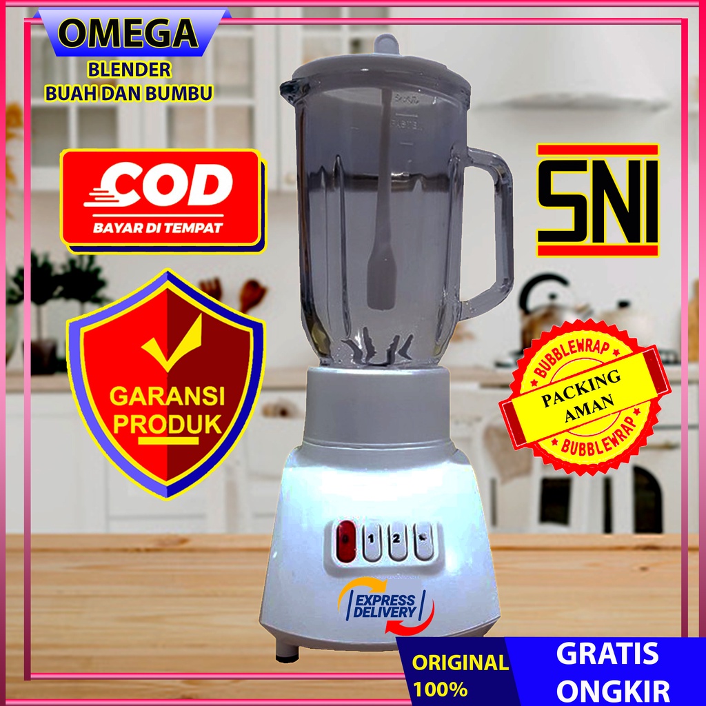 Blender National Omega blander kaca 2 in 1 Garansi Resmi