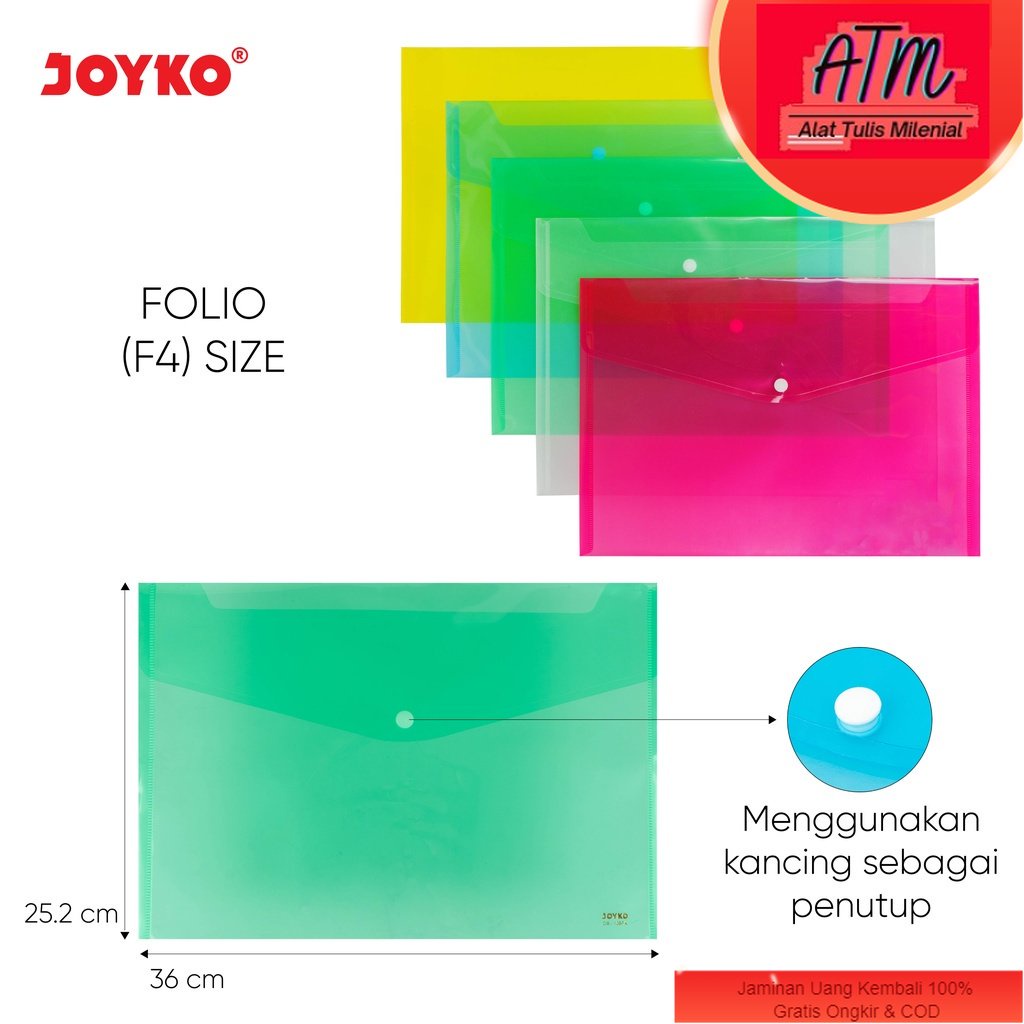 

Data Bag / Map / Tas Data Kancing Joyko DB-105 FK - Biru