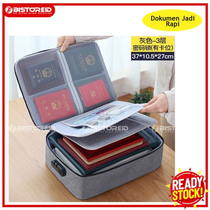 

BSID [LOCKIT] Travel Document Bag 3digit Password Tas Dokumen Anti Air