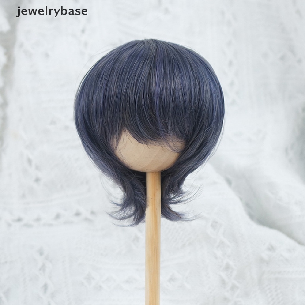 [jewelrybase] 1per3boneka Wig Pendek Lurus Rambut Lingkar Kepala 21.5-23cm Aksesoris Boneka Butik