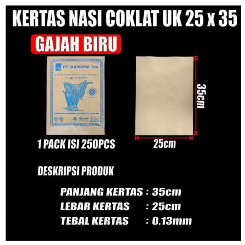 

Kertas Bungkus Nasi Cap Gajah Merah & Biru| 1Pack=250 lembar | Biru 25x35cm | Merah 30x40cm