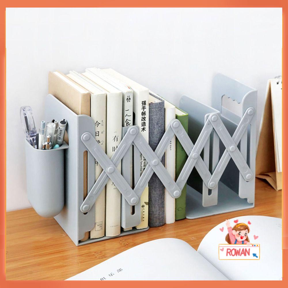 R-flower Bookends Aksesoris Kantor Meja Organizer Ditarik Berdiri Buku Multifungsi