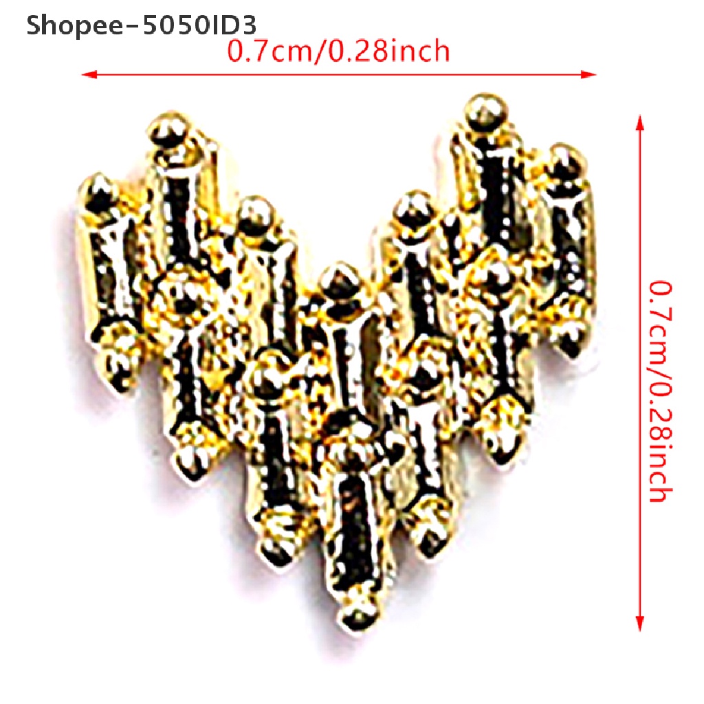 [HOT] 10pcs DIY Glitter 3D Nail Art Dekorasi Manik-Manik Alloy Berlian Imitasi Pesona Tips Lucu [ID]