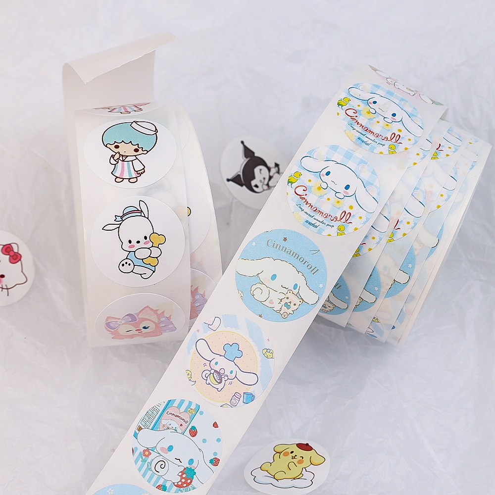 1volume 500lembar Stiker Mainan Anak Animasi Kartun 2,5cm Stiker Segel Dekorasi Rekening Tangan Sanrio Lucu