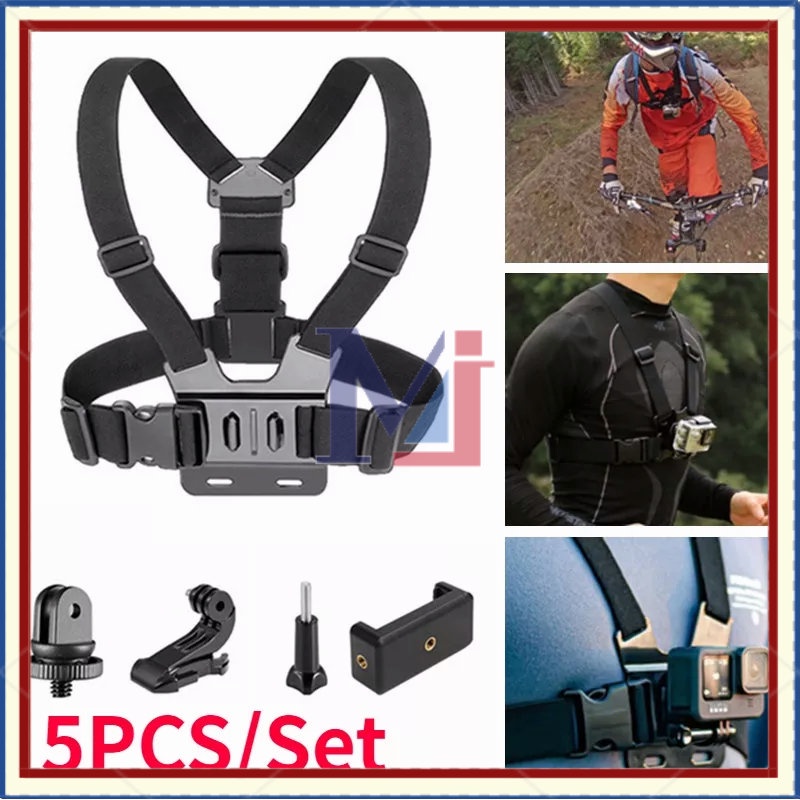 【COD】GO Pro Aksesori Kamera Olahraga/Chest Strap Mount Smartphone&amp;Belt Strap Berkendara Outdoor Off-Road