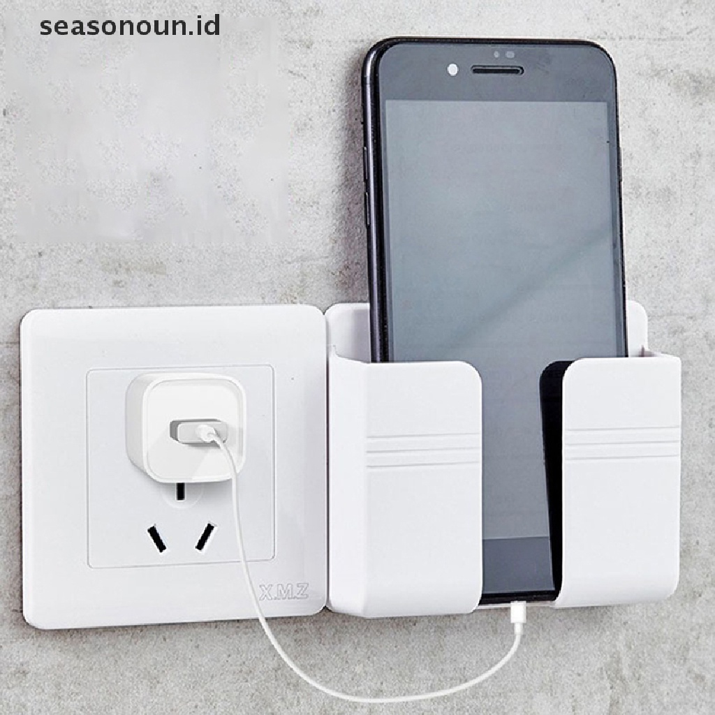 Seasonoun Kotak Penyimpanan Yang Dipasang Di Dinding Remote Control Case Phone Plug Charging Holder Rack New.