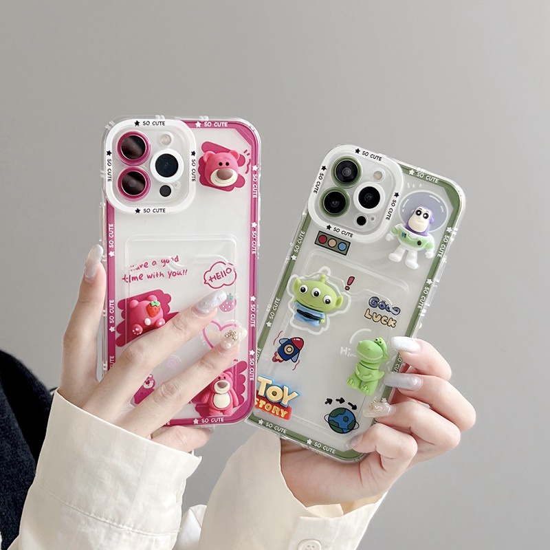 Soft Case HP iP iPhone 11 12 13 14 Pro Max7 8+Plus Se2020X XR SE 2020 XS Max FTD Bening Tas Kartu Casing Apple SE 2020 SE SE 2020