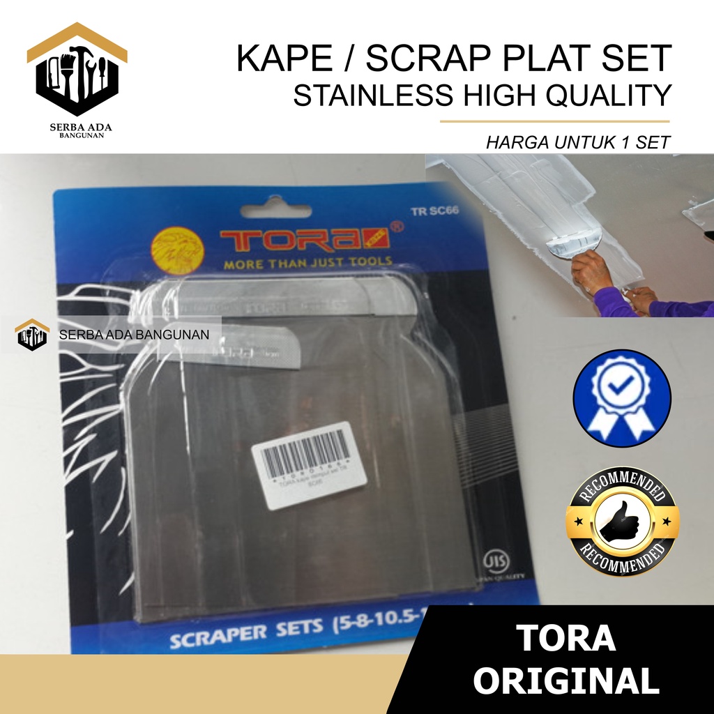 Kape Set Tora 4 Pcs | Kapi Set | Scraper Set Stainless Steel ORI
