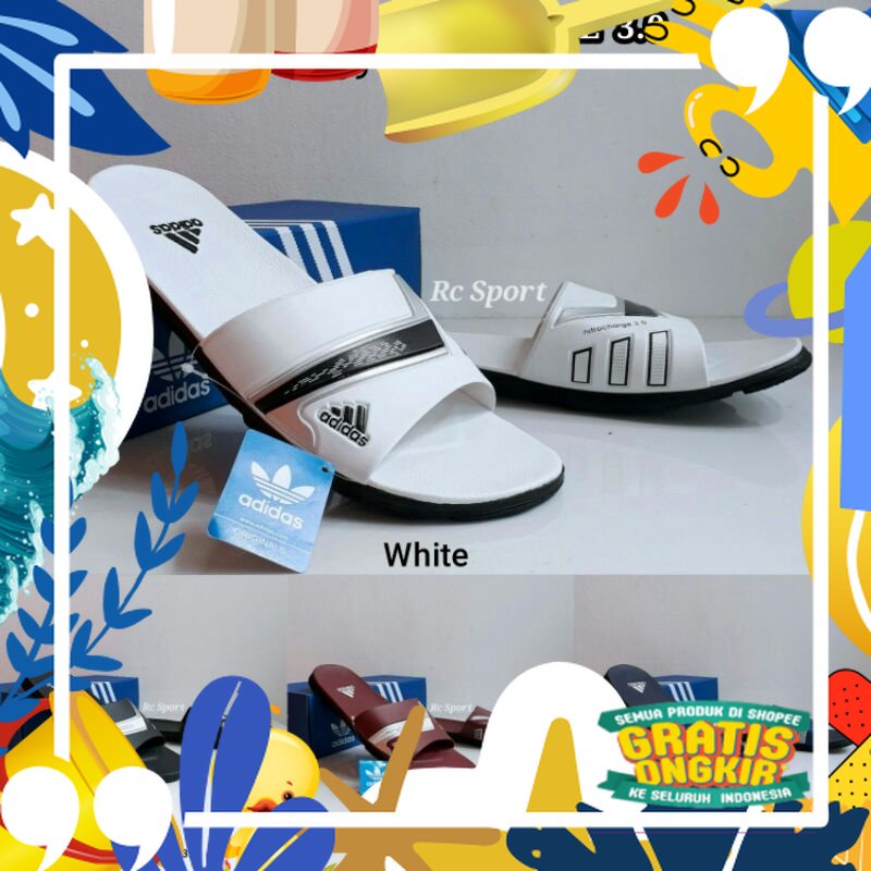 [ COD ] MURAH BERKUALITAS Sandal Selop Adidas Nitrocharge . Sendal Slide Adidas Pria Dan Wanita/ mer