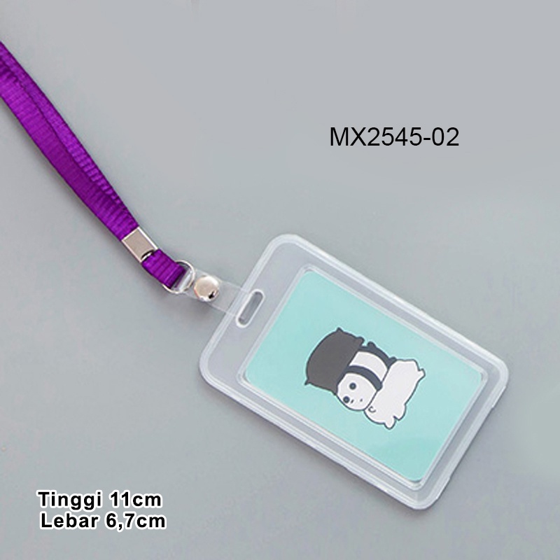 (COD) Name tag ID CARD HOLDER KOREA dan kalung tempat name tag kartu 2 sisi MX2545