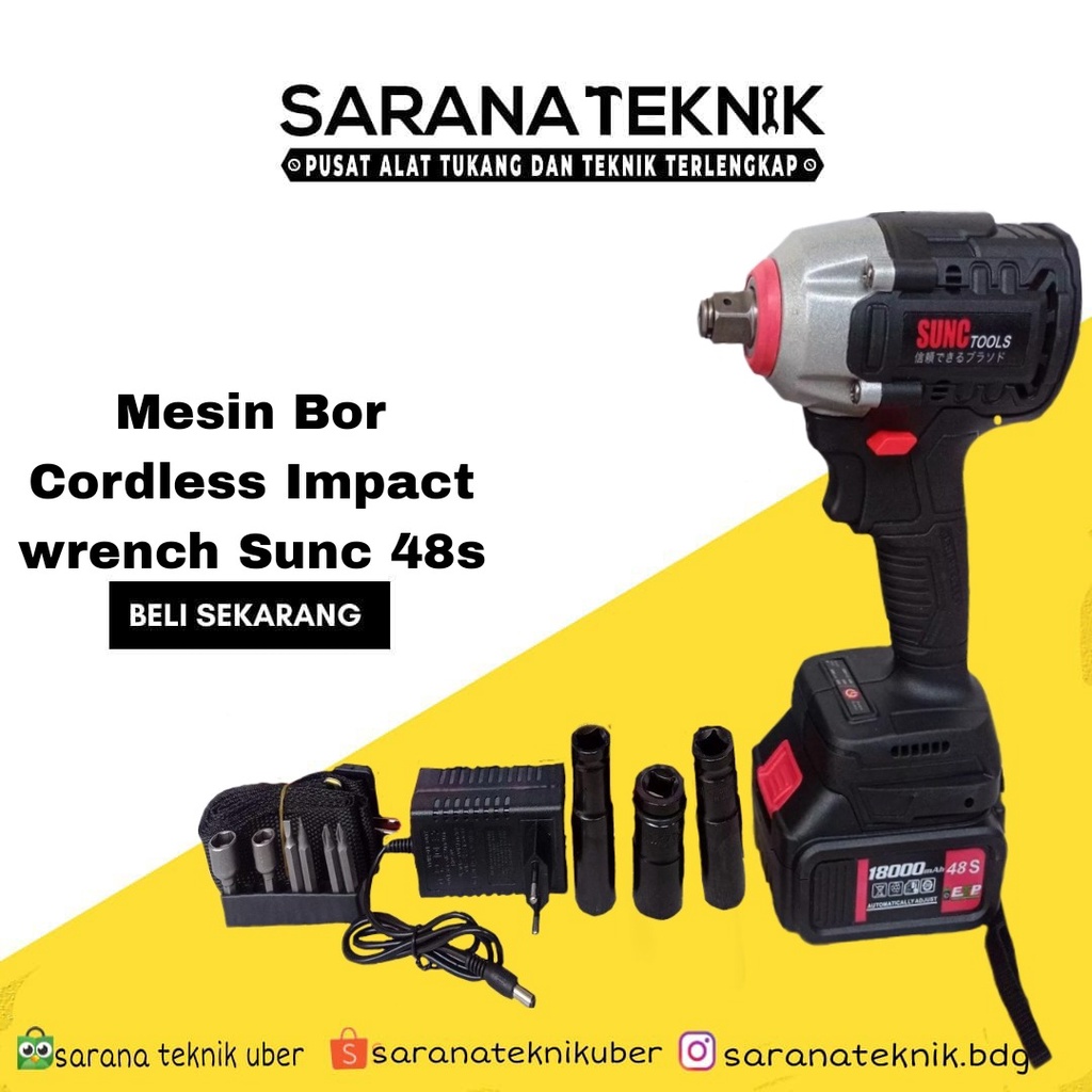 [SARANA TEKNIK] Mesin bor cordless impact wrench 48s SUNC  / Mesin Bor Impact Such 48s / Mesin Bor i