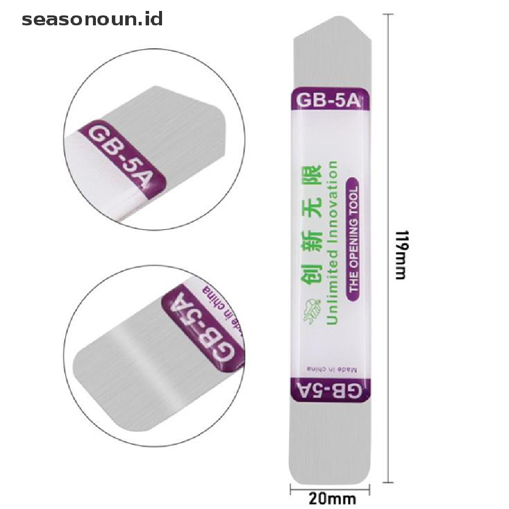 Seasonoun 2/5Pcs Metal Flat Spudger Soft Blade Pry Bar Open Repair Tool Kit Reparasi Telepon.