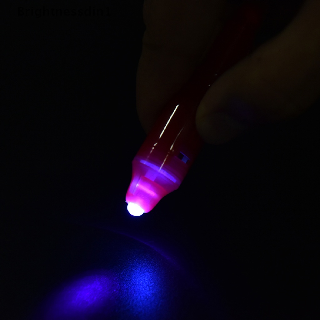 [Brightnessdin1] Pena Sinar UV Invisible Ink Security Marker Pen Dengan Ultra Violet LED Blacklight, Butik