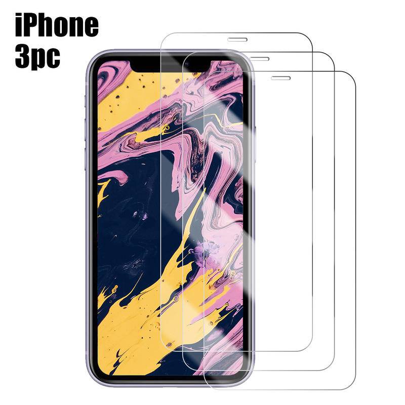 3pcs Tempered Glass Untuk Iphone14 13 12 11 Pro MAX Plus Mini Pelindung Layar Untuk iPhone X XS MAX XR 78 6 6S Plus SE 2022 2020 14Plus 13Mini 12Mini Kaca