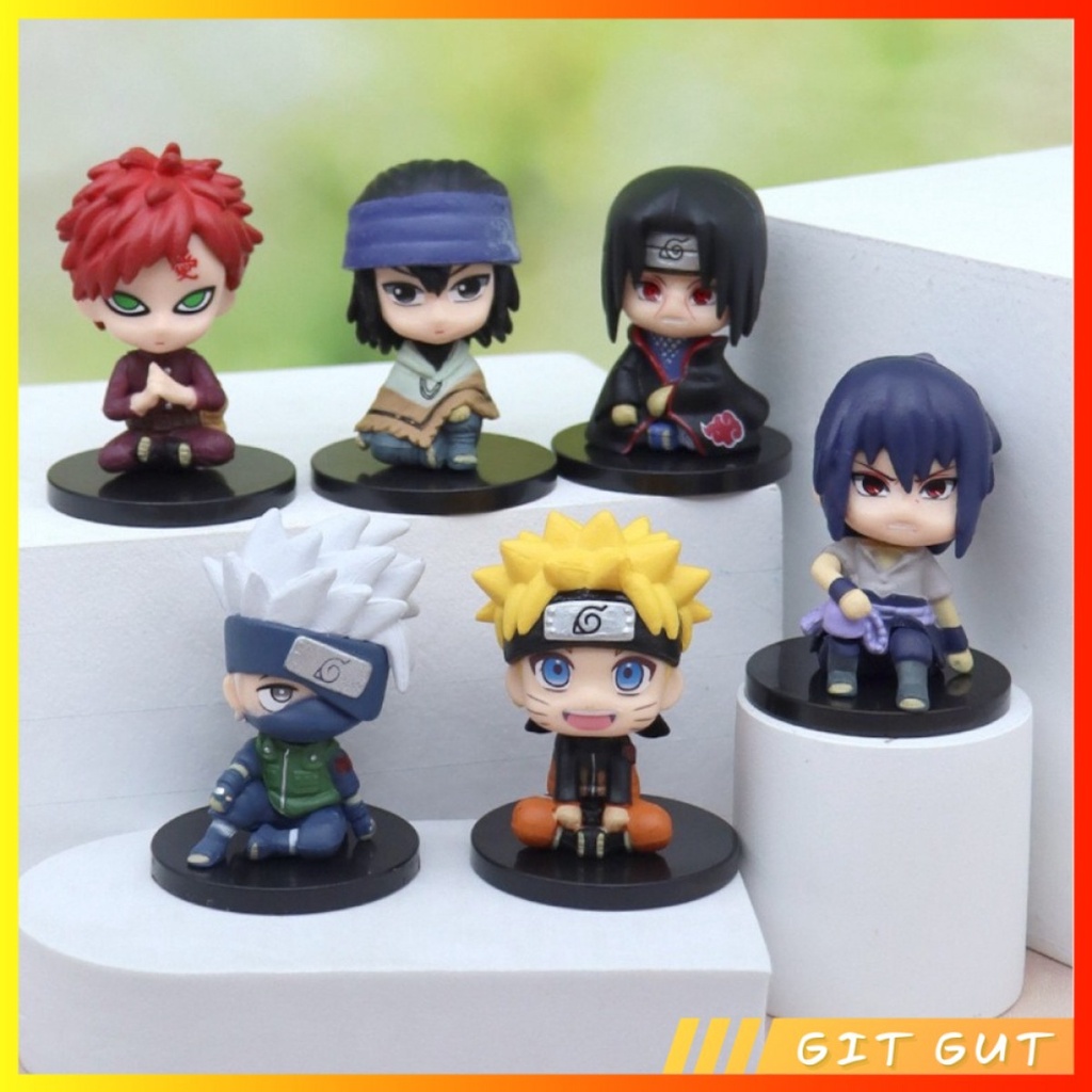 Action Figure Pajangan Mainan Naruto Shippuden Kakashi Sasuke Sitting