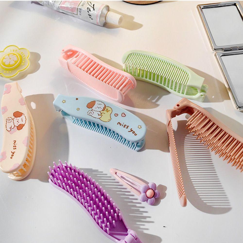 Needway Sisir Rambut Lipat Aksesoris Rambut Kartun Lucu Dual Use Hair Care Hair Brush