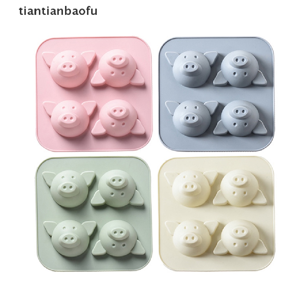 [tiantianbaofu] 1pc 4even Cute Pig Silicone Cake Mold DIY Kue Coklat Dapur Cetakan Kue Butik