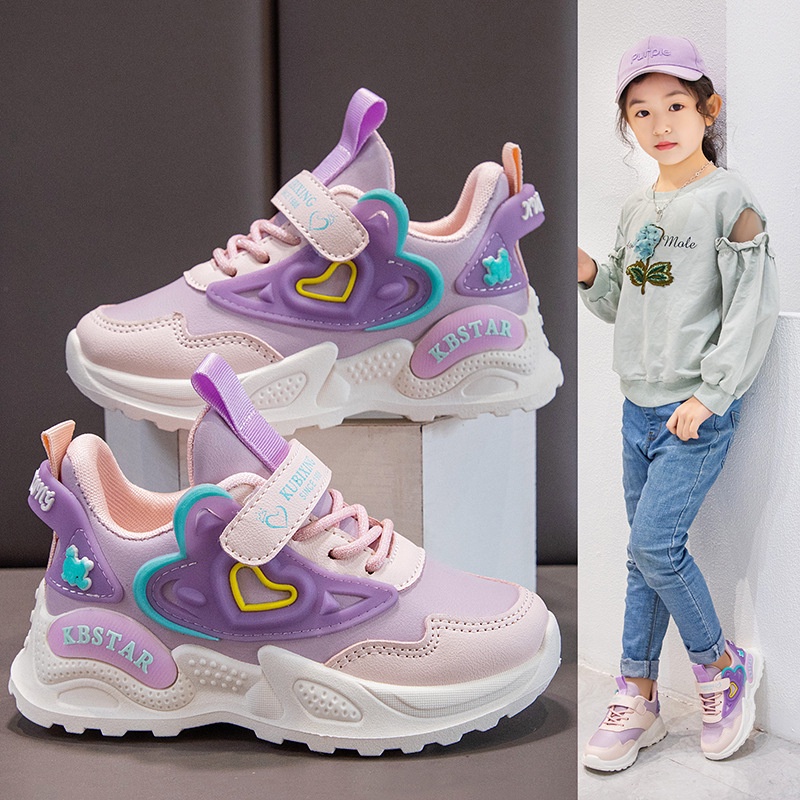 TOPGROSIR LV0221 Sepatu Sneakers Anak Perempuan Fashion Import Motif Love KBStar Kualitas Premium