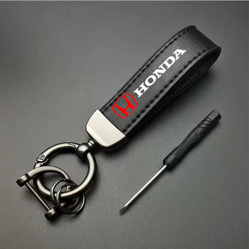 Gantungan Kunci Mobil Honda Kulit Bermutu Tinggi High Quality Key Chain Untuk Mugen Power City Civci Fit Jazz HRV BRV CRV Brio Accord Lead Aksesoris mobilio