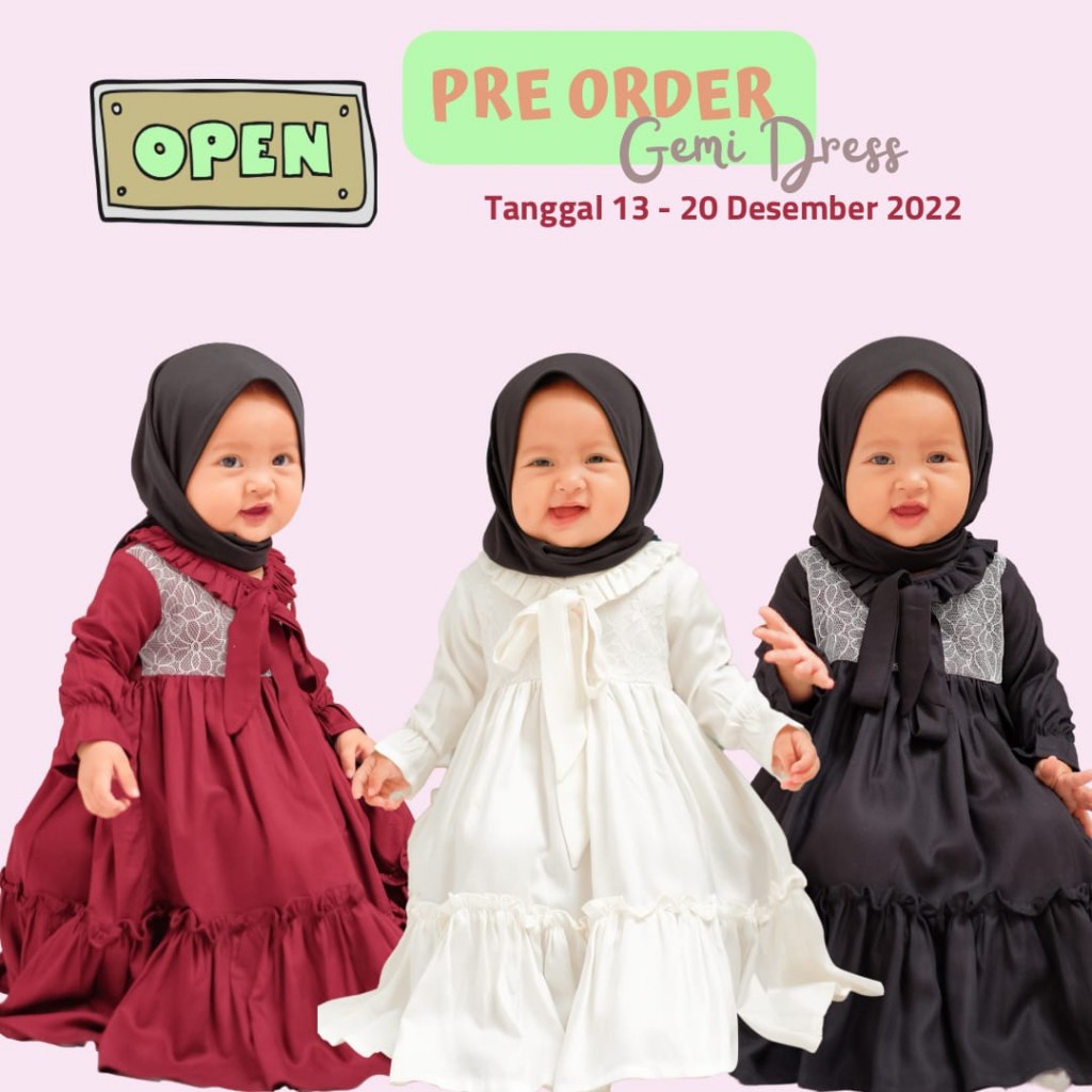 GEMI dress by ashfahijab dress anak perempuan gamis anak perempuan kekinian gamis anak viral
