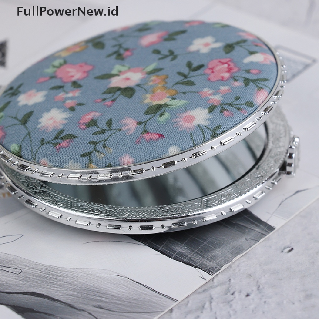 Power 1pc Cermin Bunga Saku Mini Portable Dua Sisi Lipat Make Up Wanita Vintage ID