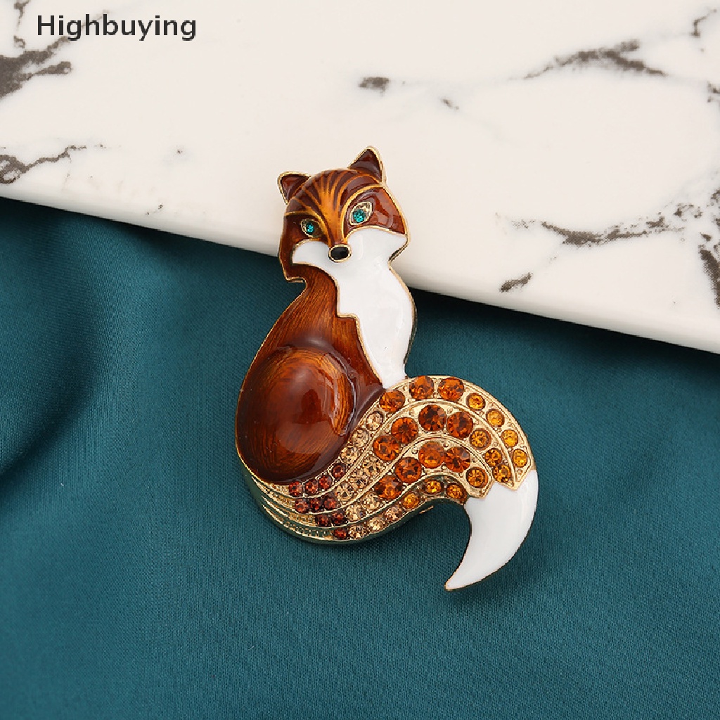 Hbid Vintage Berlian Imitasi Enamel Fox Bros Temperamen Kepribadian Multi-Warna Bros Logam Hewan Korsase Kerah Pin Syal Tas Pakaian Perhiasan Hadiah Glory