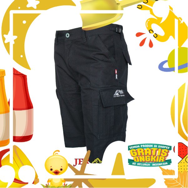 Arei Outdoorgear Celana Cargo Pendek Everest/ hitam oren ungu tosca khaki