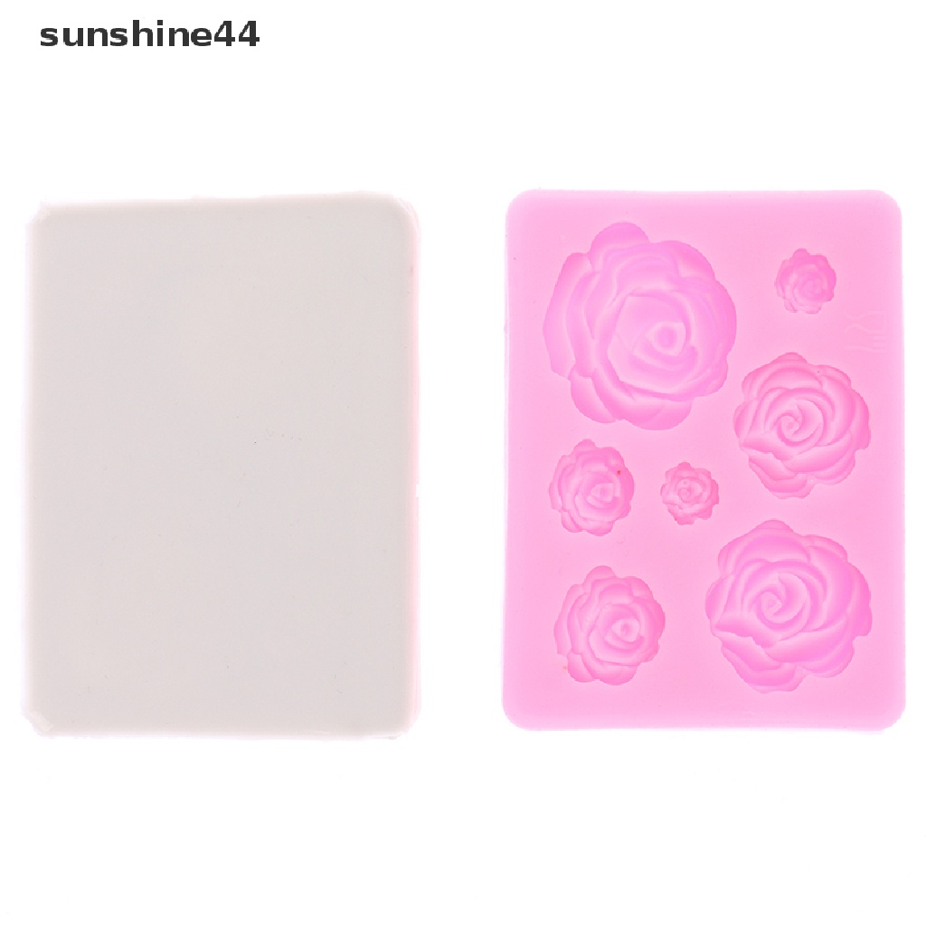 Sunshine Portable Kitchen Rose Flowers Mold Cetakan Silikon Kue Cetakan Coklat ID