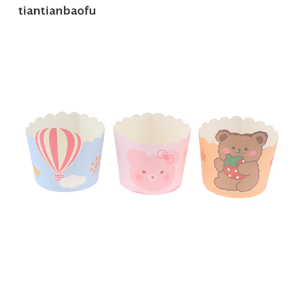 [tiantianbaofu] 50pcs Cupcake Paper Cup Muffin Cake Cup Untuk Pesta Pernikahan Pembungkus Kue Case Butik