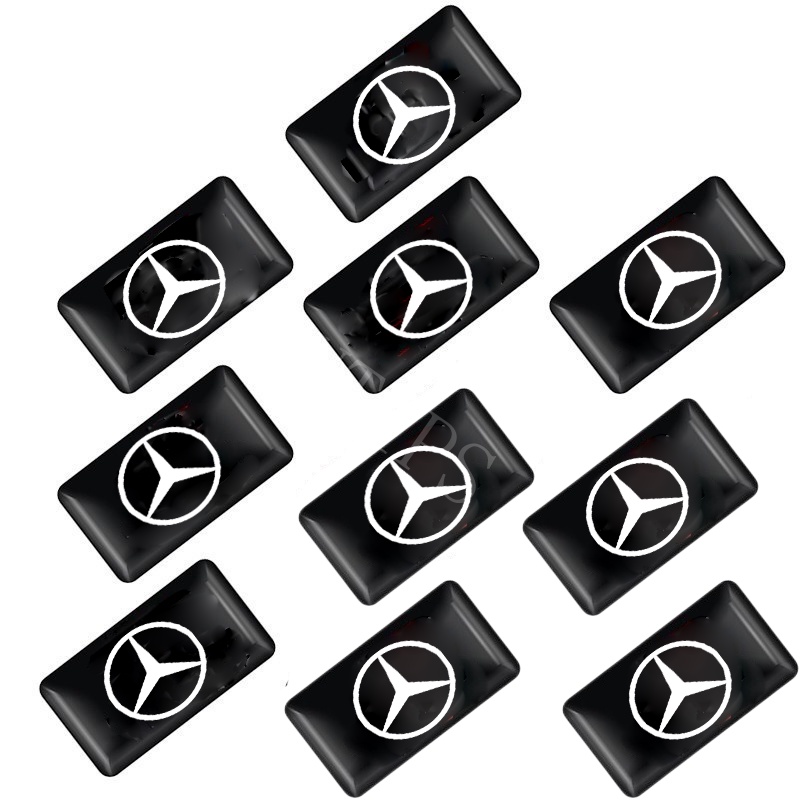 Mercedes Benz 10Pcs 3D Stiker Mobil Setir Pintu Jendela Saklar Tombol Lencana Dekorasi Cocok Untuk W212 W204 W220 W206 W207 W211 W205 W124 W213 W218 W2222